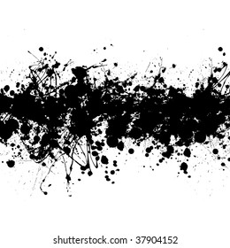 abstract ink splat banner with white background and copyspace