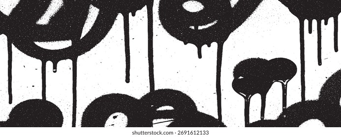Fondo Abstractas de salpicaduras de tinta en blanco y negro con efecto grunge