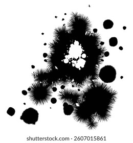 Abstract ink splatter with irregular flow