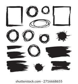 La tinta Abstractas salpica las pinceladas, los círculos y los garabatos sobre fondo blanco
