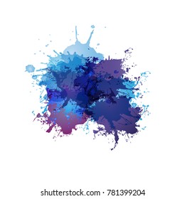 Abstract ink staines on white background, vector