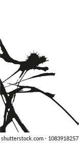 Abstract ink stains. dotted with ink, small spots, expression, movement, throw ink. Vector. Illustrator Expressive