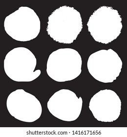 Abstract ink stains. Isolated vector brush strokes. Monochrome color splash. Minimalistic background spots.