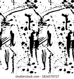 Abstract Ink Stains Splashes Splatters Repeating Vector Pattern Isolated Background