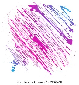 Abstract ink strokes background. Hand drawn brush strokes.