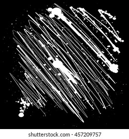 Abstract ink strokes background. Hand drawn brush strokes.