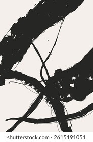 Abstract ink strokes composition art