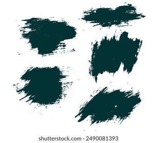 Conjunto de pinceladas de color azul de Vector de tinta Abstractas