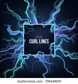 Fondo de las ondas de tinta abstracta. Flujo de rizos de humo de energía. textura de mármol. Banner de movimiento de franjas de estilo