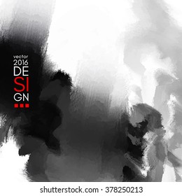 Abstract inkblot background. Monochrome grunge paint design. Vector illustration.