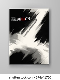 Abstract inkblot background. Monochrome grunge paint design. Vector illustration.