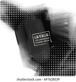 Abstract inkblot background. Monochrome grunge paint design. Vector illustration.