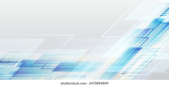 Abstract innovation background from technological elements. Advanced communication technologies. Gray and white futuristic background. Vector illustration template.