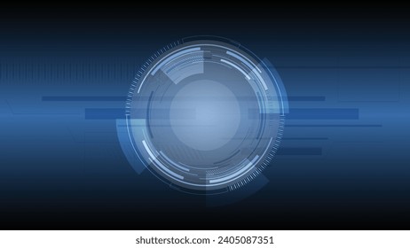 Abstrakte Vorlage für das Konzept der Innovationstechnologie mit dem Kreis des Hintergrunds. HUD. Fortgeschrittene Technologie, künstliche Intelligenz, Cybersicherheit, digitale Technologie, Bewegung, Business. Vektorgrafik