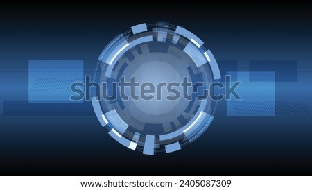 Abstract innovation technolody circle concept background template. HUD. Advanced technology, artificial intelligence, cyber security, digital technology, motion, business. Vector illustration