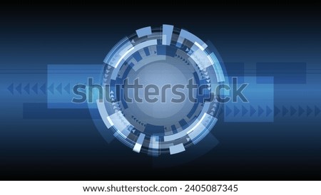 Abstract innovation technolody circle concept background template. HUD. Advanced technology, artificial intelligence, cyber security, digital technology, motion, business. Vector illustration