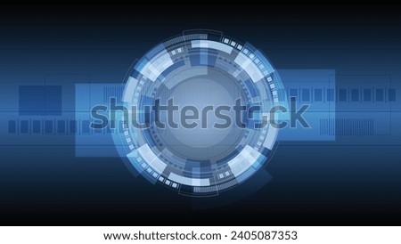 Abstract innovation technolody circle concept background template. HUD. Advanced technology, artificial intelligence, cyber security, digital technology, motion, business. Vector illustration