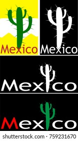 abstract inscription with cactus / Mexico / business logo