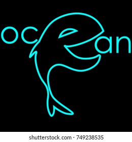 abstract inscription with a fish shape / ocean / business logo