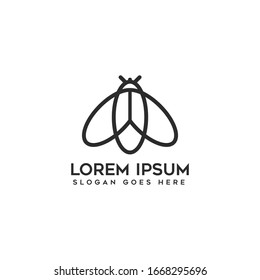 Abstract insect logo design template. minimalist logo design.
