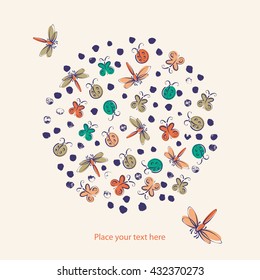Abstract insects vector elegant summer background