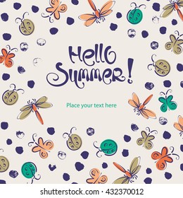 Abstract insects vector summer frame