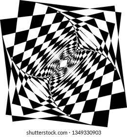 Abstract inside finish flag perspective impression on transparent background abstract graphic design