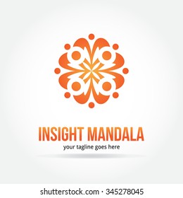 abstract insight mandala vector logo design template paper creative office icon business company symbol concept