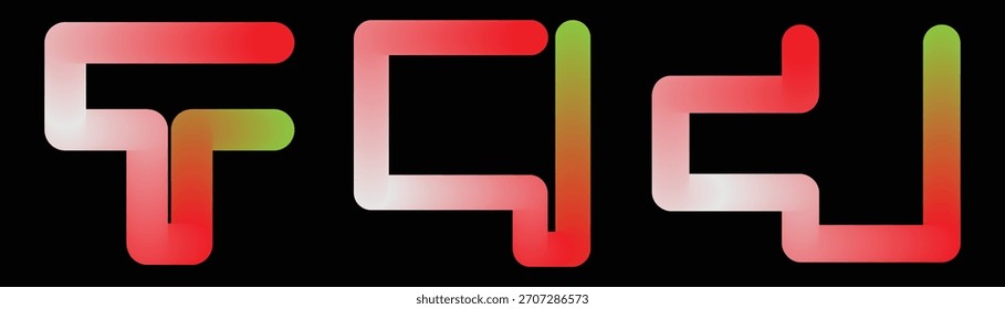 Abstractas líneas geométricas interconectadas con un vibrante degradado rojo, blanco y verde. Diseño digital moderno que simboliza el flujo de datos, las redes o los caminos innovadores.