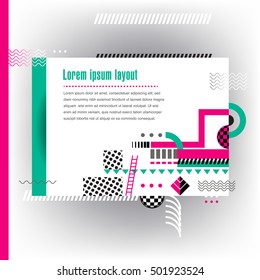 Abstract interesting geometric design in fresh colors with space for type
