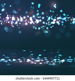 Abstract interior background with bokeh lights design