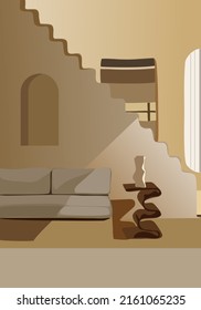 Abstract interior background vector illustration.