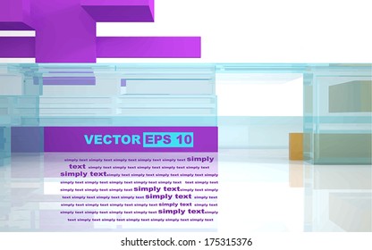 Abstract interior of colored glass. Edit and insert your text. 