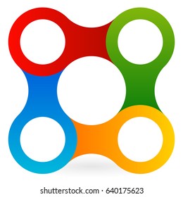 Abstract interlocking chain-like symbol. interlacing geometric element