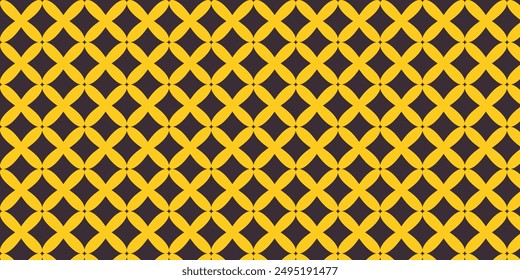 Abstract interlocking flower grid geometric seamless pattern. Brutalist swiss style ornament repeating print. Perfect for background, wallpaper, textile, craft, package etg. Vector illustration