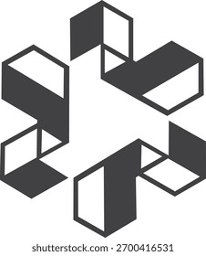 Logotipo de hexágono geométrico Abstractas entrelazado