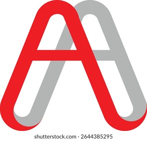 Abstract interlocking logo design in red and gray, ideal for a modern brand.