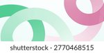 Abstract interlocking rings in pastel green and pink hues