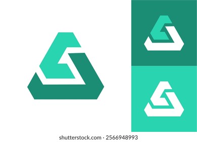 Abstract Interlocking Triangle Logo Design