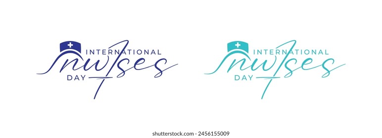 Abstract International Nurse Day Logo Design, 12th May International Nurses, Nurse Day, nurse hat with nurses vector modern logo design template