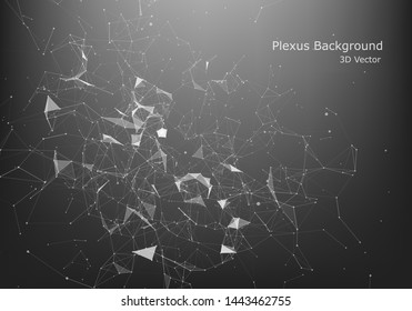 Abstract Internet connection and technology graphic design. Abstract polygonal space low poly dark background with connecting dots and lines.