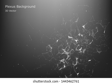 Abstract Internet connection and technology graphic design. Abstract polygonal space low poly dark background with connecting dots and lines.