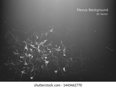 Abstract Internet connection and technology graphic design. Abstract polygonal space low poly dark background with connecting dots and lines.