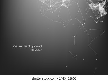 Abstract Internet connection and technology graphic design. polygonal background, geometrical backdrop with dots, lines, triangles for global web, connection, science, futuristic concept.