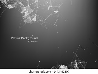 Abstract Internet connection and technology graphic design. polygonal background, geometrical backdrop with dots, lines, triangles for global web, connection, science, futuristic concept.