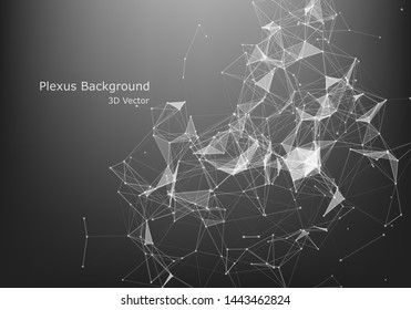 Abstract Internet connection and technology graphic design. polygonal background, geometrical backdrop with dots, lines, triangles for global web, connection, science, futuristic concept.