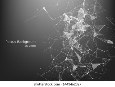 Conexión a Internet abstracta y diseño gráfico de tecnología.  fondo con células triangulares para el diseño con polígonos sobre un fondo oscuro.
