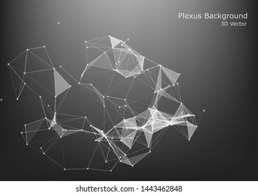 Abstract Internet connection and technology graphic design. polygonal space low poly dark background with connecting dots and lines. 