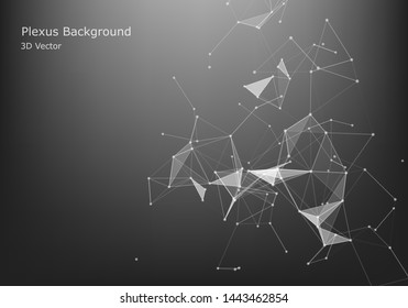 Abstract Internet connection and technology graphic design. polygonal space low poly dark background with connecting dots and lines. 
