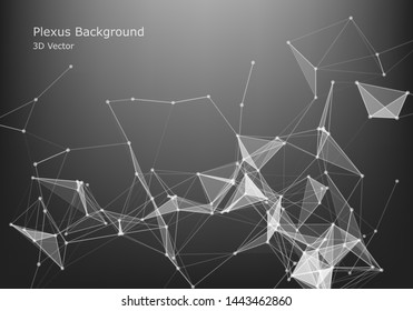 Abstract Internet connection and technology graphic design. polygonal space low poly dark background with connecting dots and lines. 